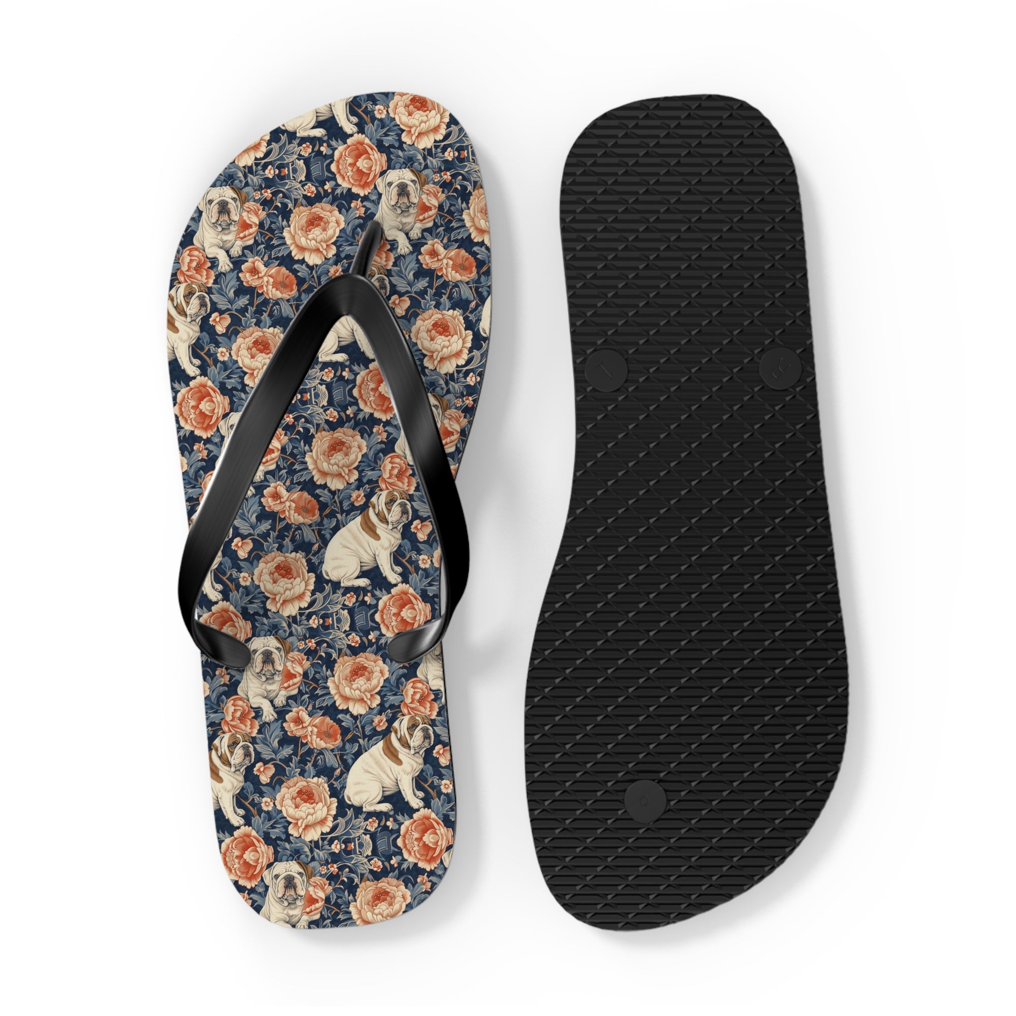 Blooming Bulldog Beauty Flip Flops