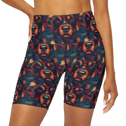 Rustic Rottie Charm High Waisted Yoga Shorts