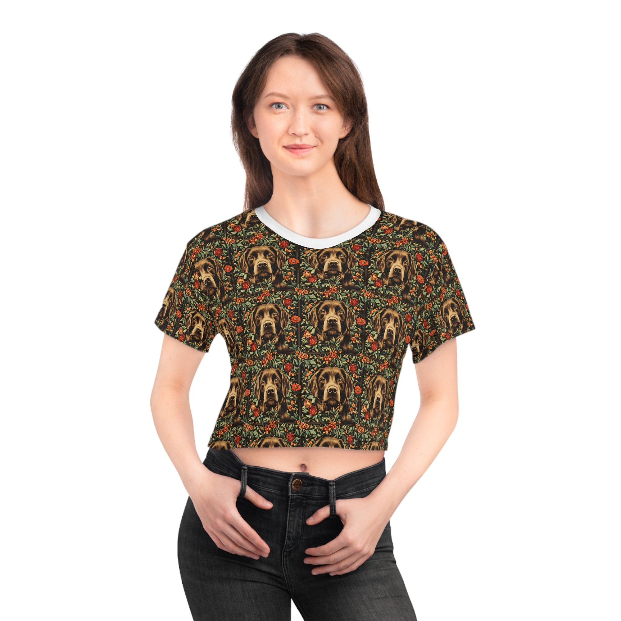 Labrador Lush Pooch Tapestry Crop Tee