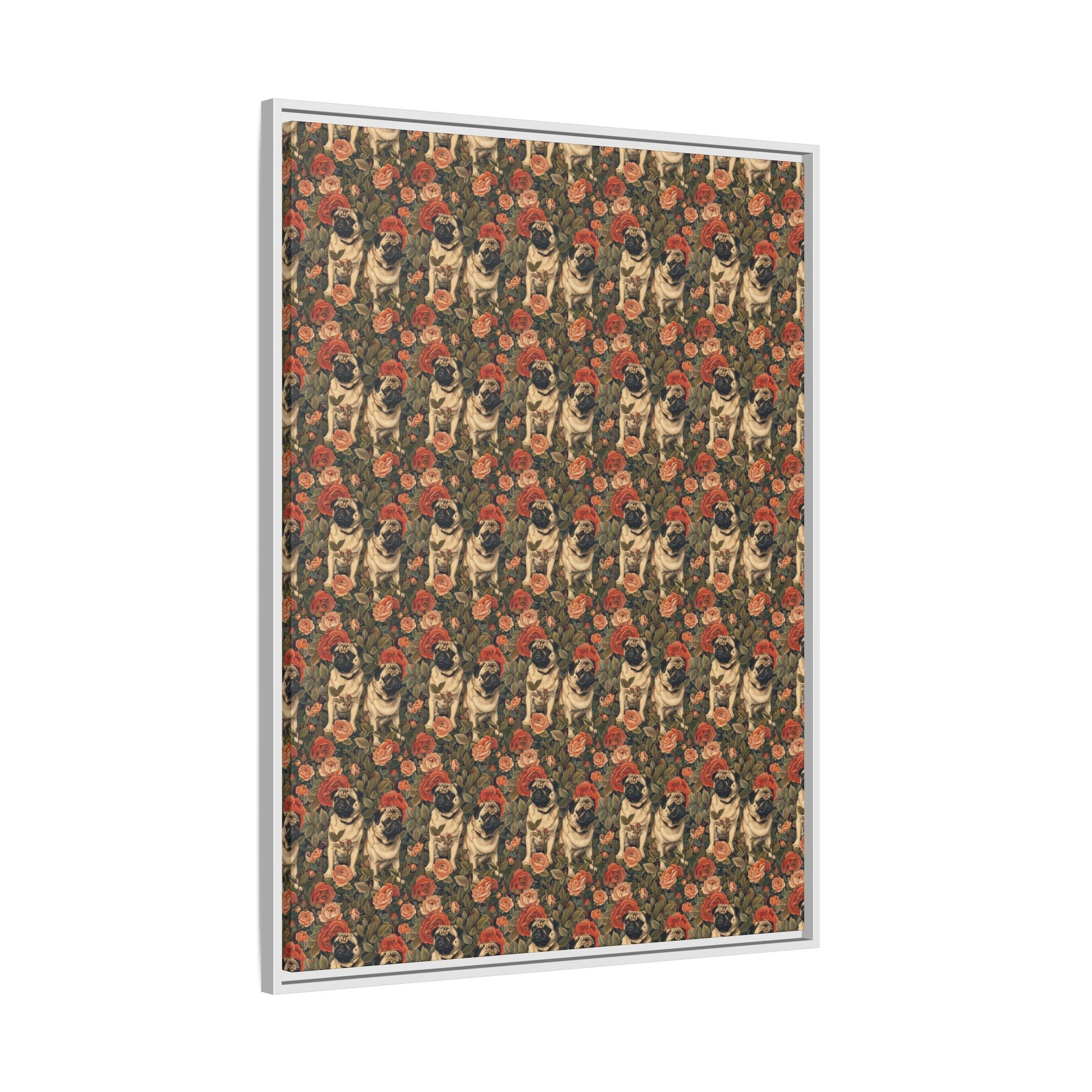 Blooming Pug Paradise Matte Canvas, Framed