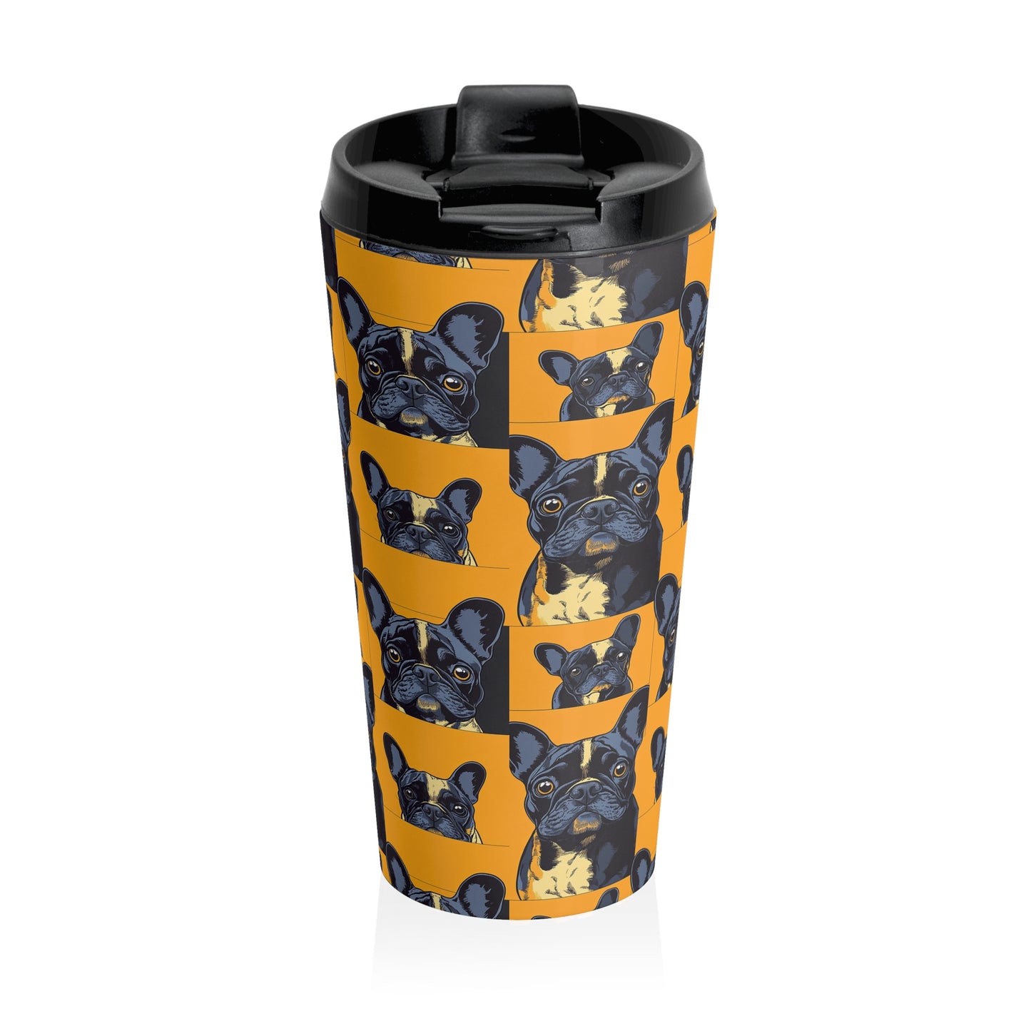 Frenchie Pawsitively Pawsome Peek-a-Boo Perfection Stainless Steel Travel Mug