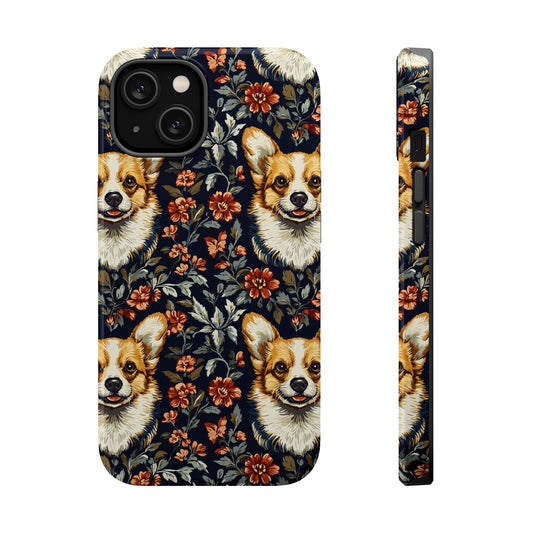 Floofy Corgi Blossom Blast Magnetic Tough Cases