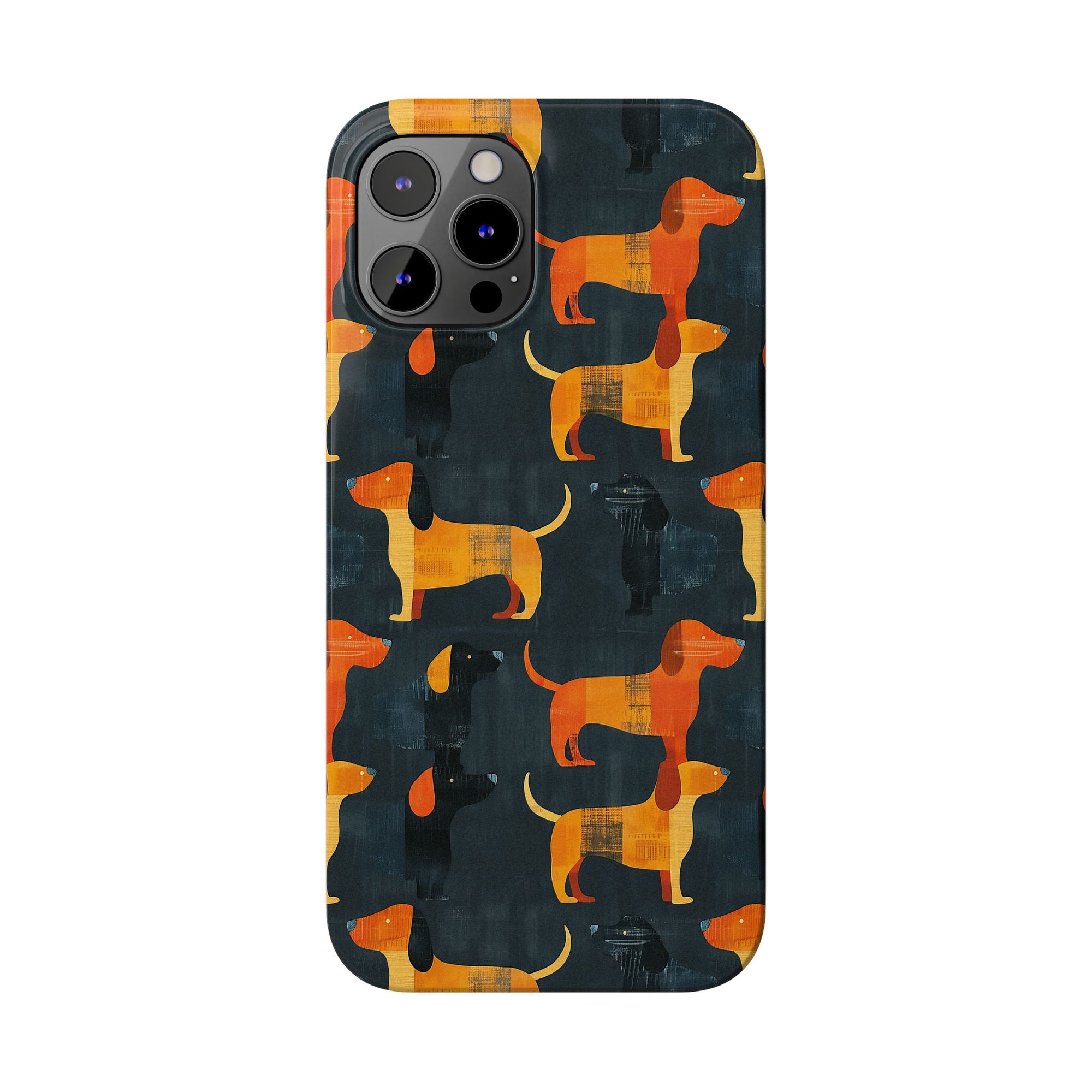 Dapper Dachshund Noir Glow Slim Phone Cases