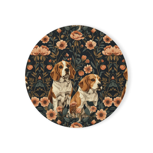 Beagle Blossom Bonanza Cork Back Coaster