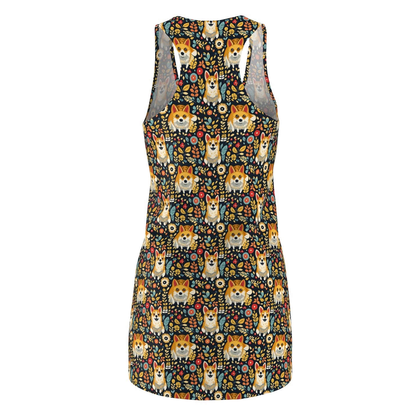 Corgi Rainbow Vine Dream Women's Racerback Dress