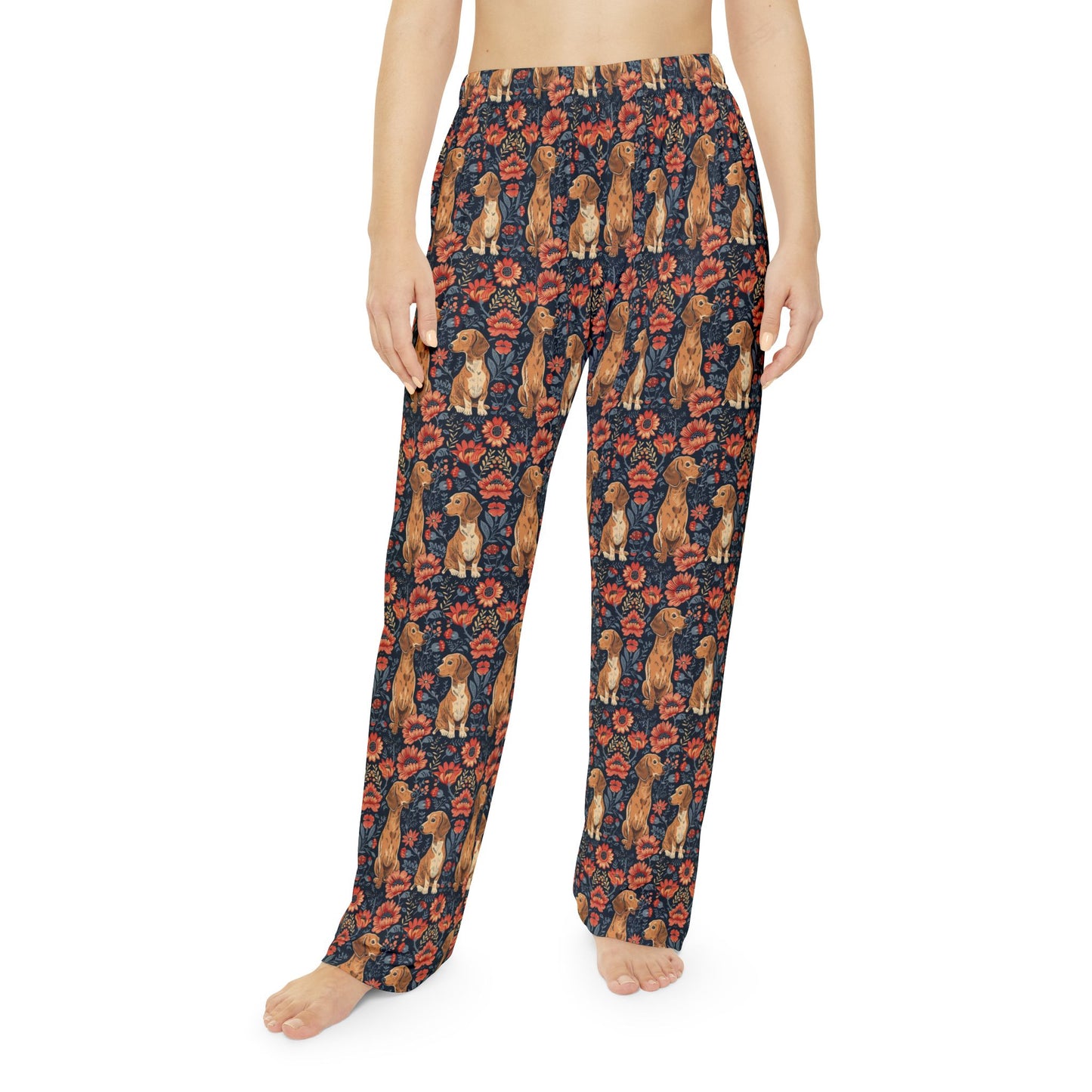 Floral Pawsome Dachsund Delight Women's Pajama Pants