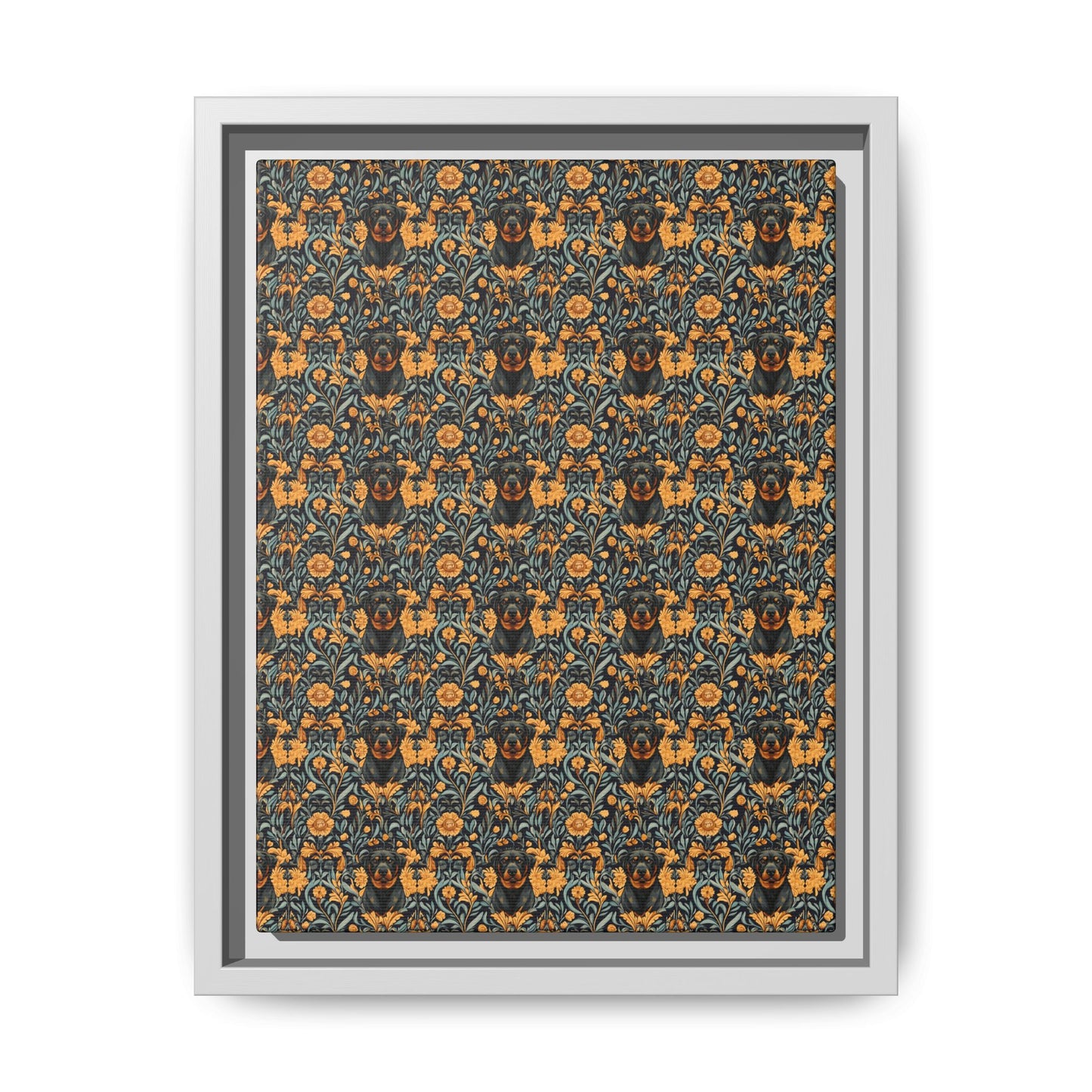 Ruffle Rottie Glamourific Matte Canvas, Framed