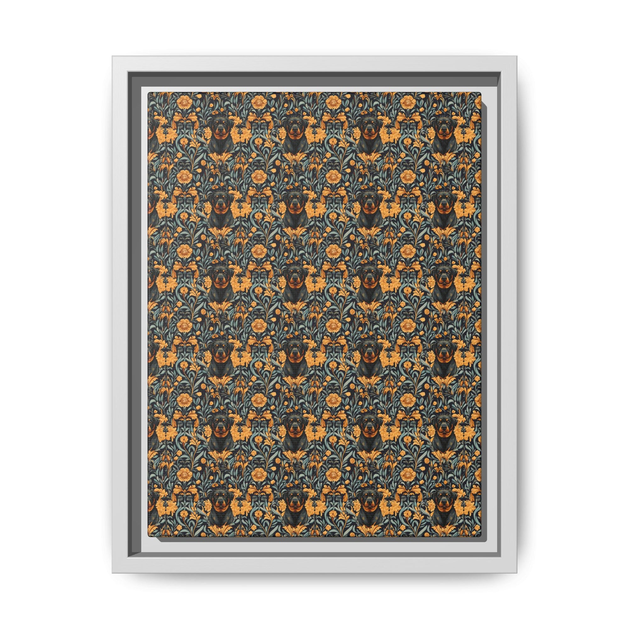 Ruffle Rottie Glamourific Matte Canvas, Framed