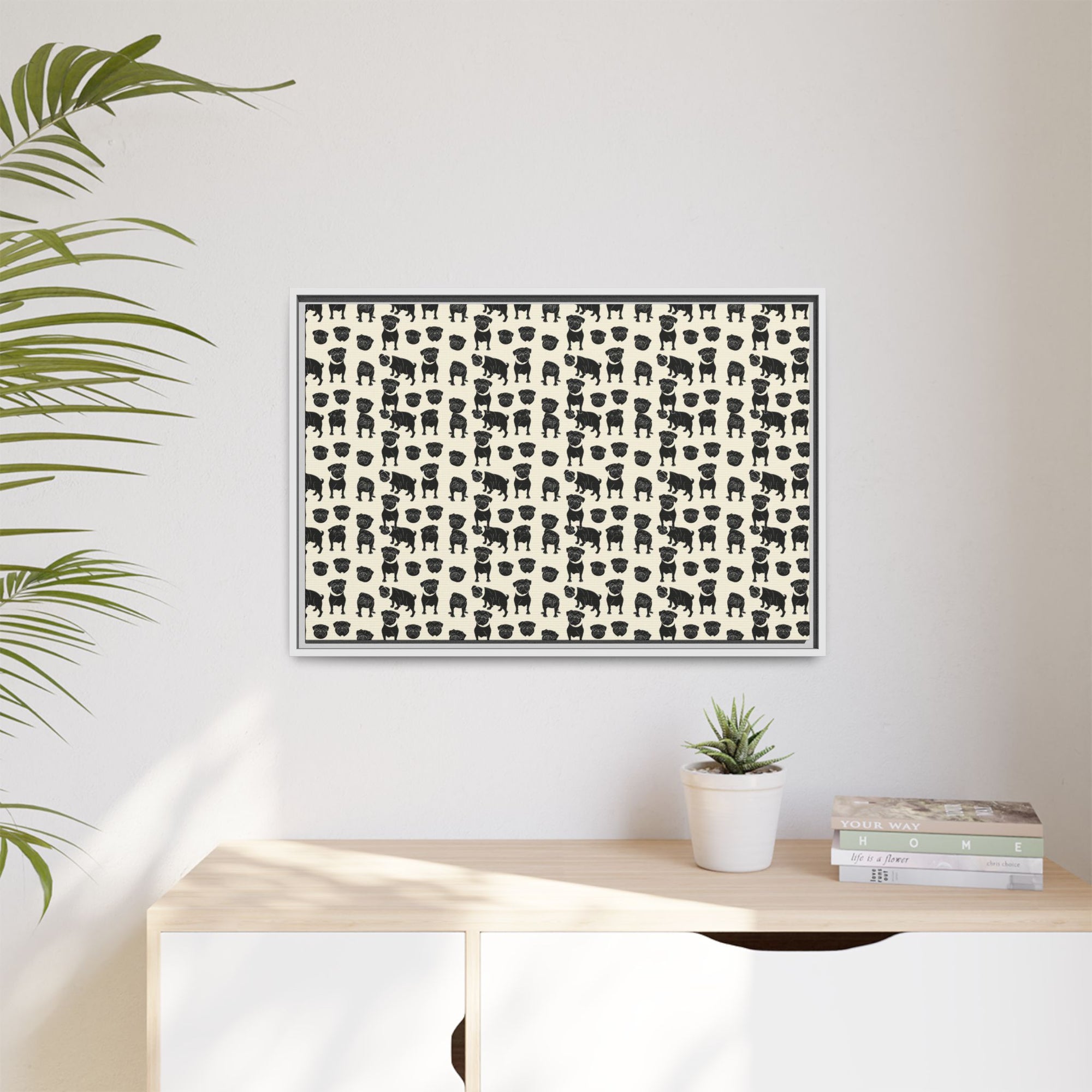 Puggie Pout Perfection Matte Canvas, Framed