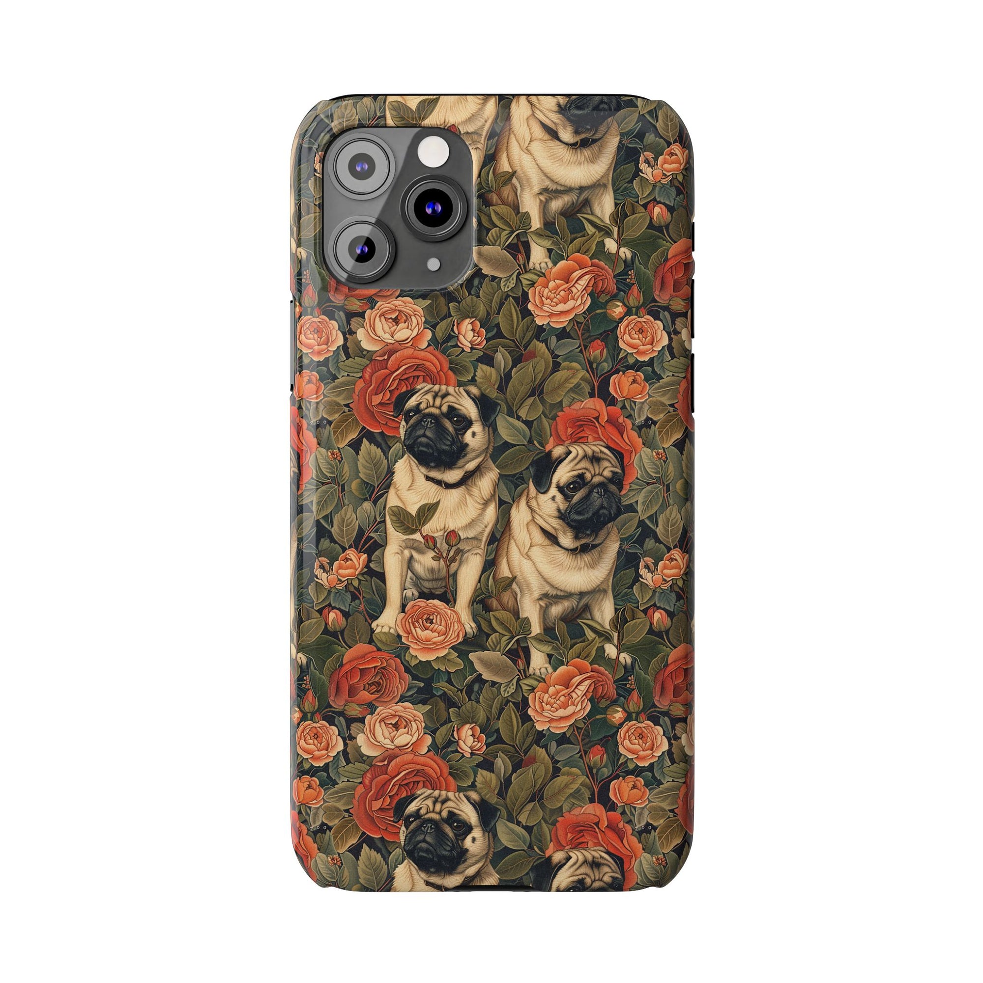 Blooming Pug Paradise Slim Phone Cases