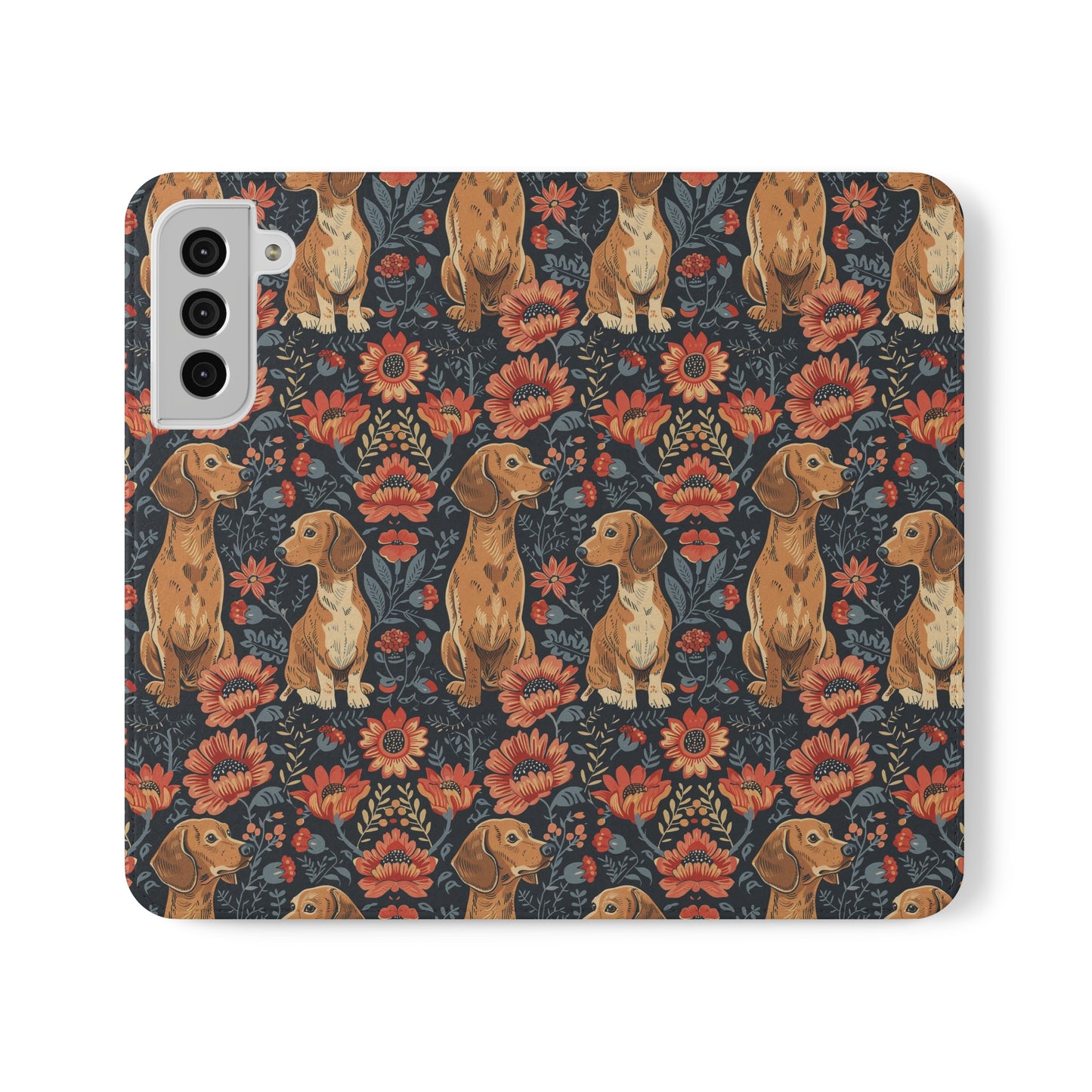 Floral Pawsome Dachsund Delight Flip Cases