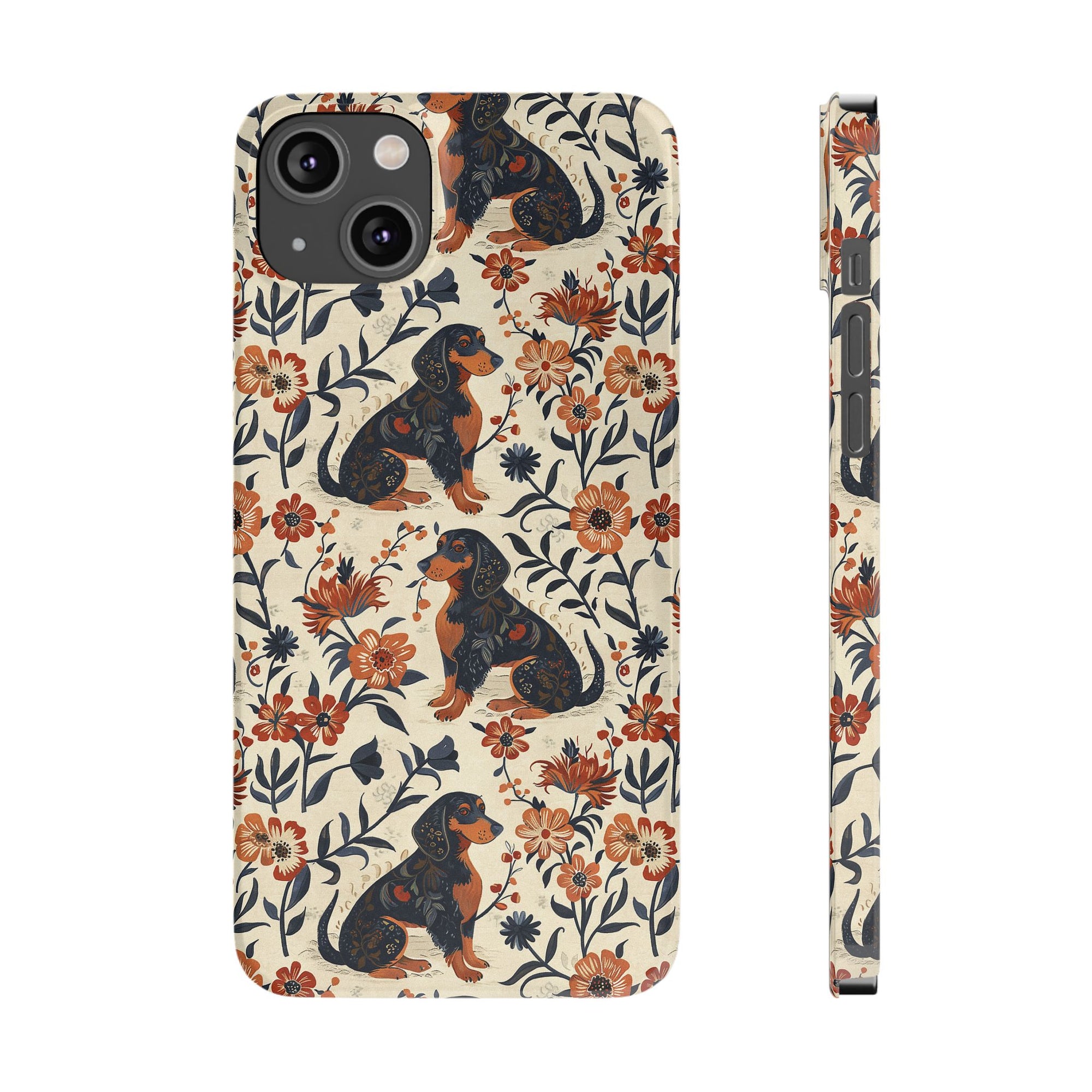 Blossoming Dachshunds Delight Slim Phone Cases