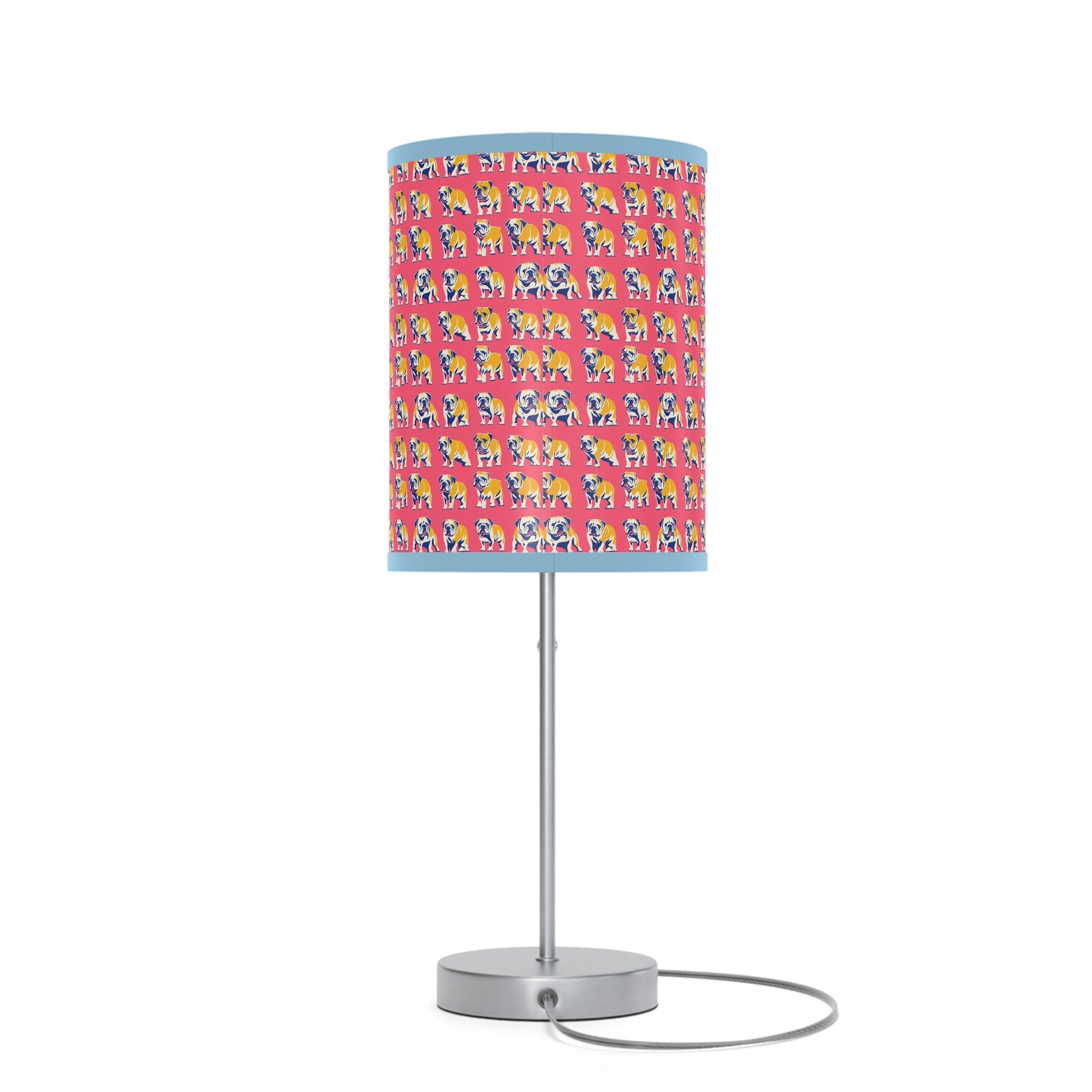 Bubblegum Glamour Bulldog Bouquet Lamp on a Stand