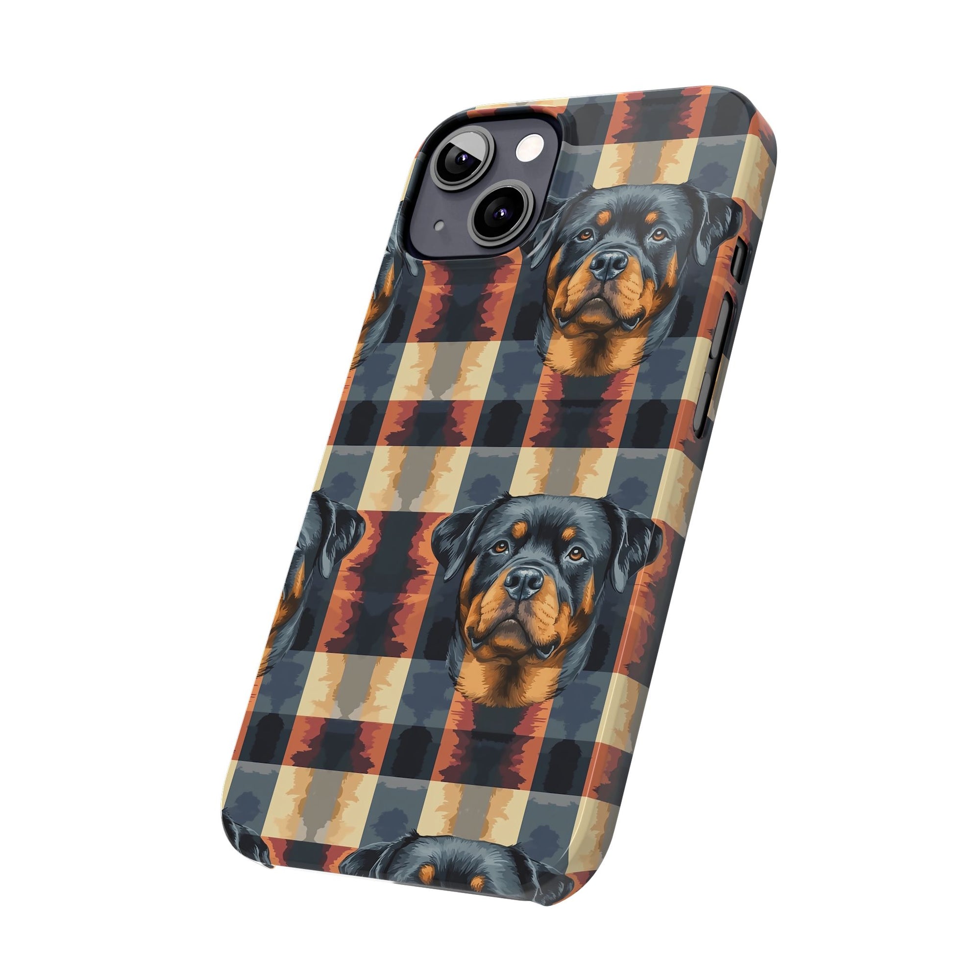 Pawsome Rottweiler Royalty Plaid Slim Phone Cases