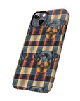 Pawsome Rottweiler Royalty Plaid Slim Phone Cases