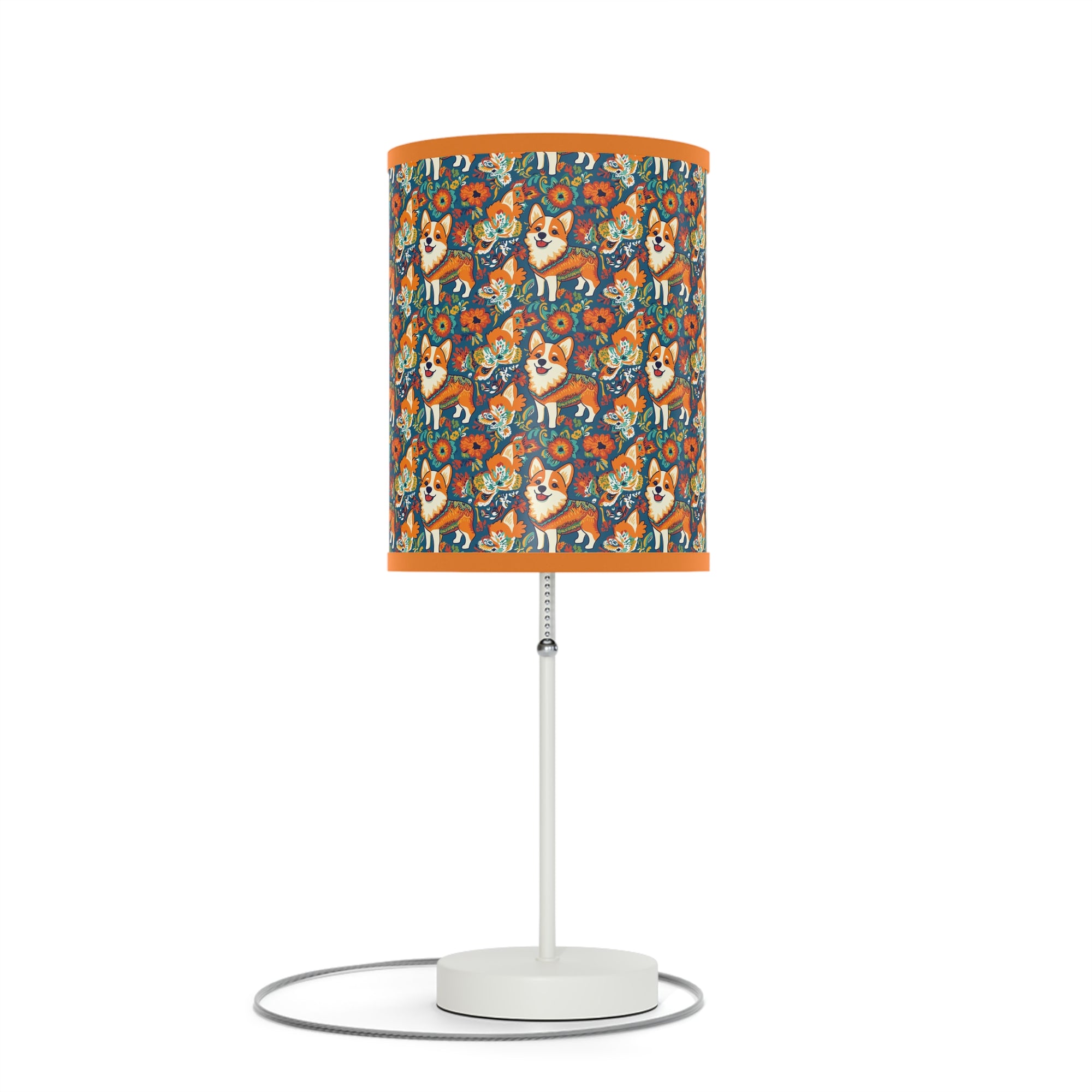 Corgi Carnival Couture Lamp on a Stand