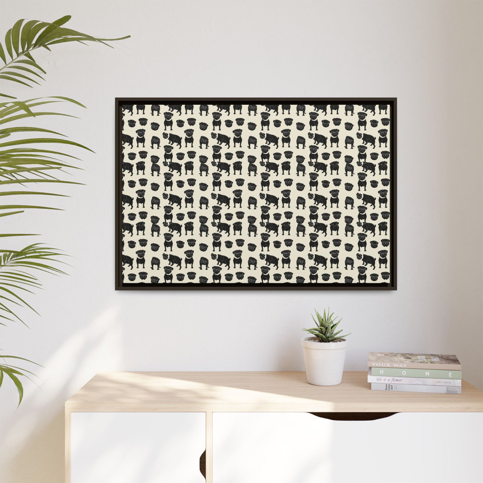 Puggie Pout Perfection Matte Canvas, Framed