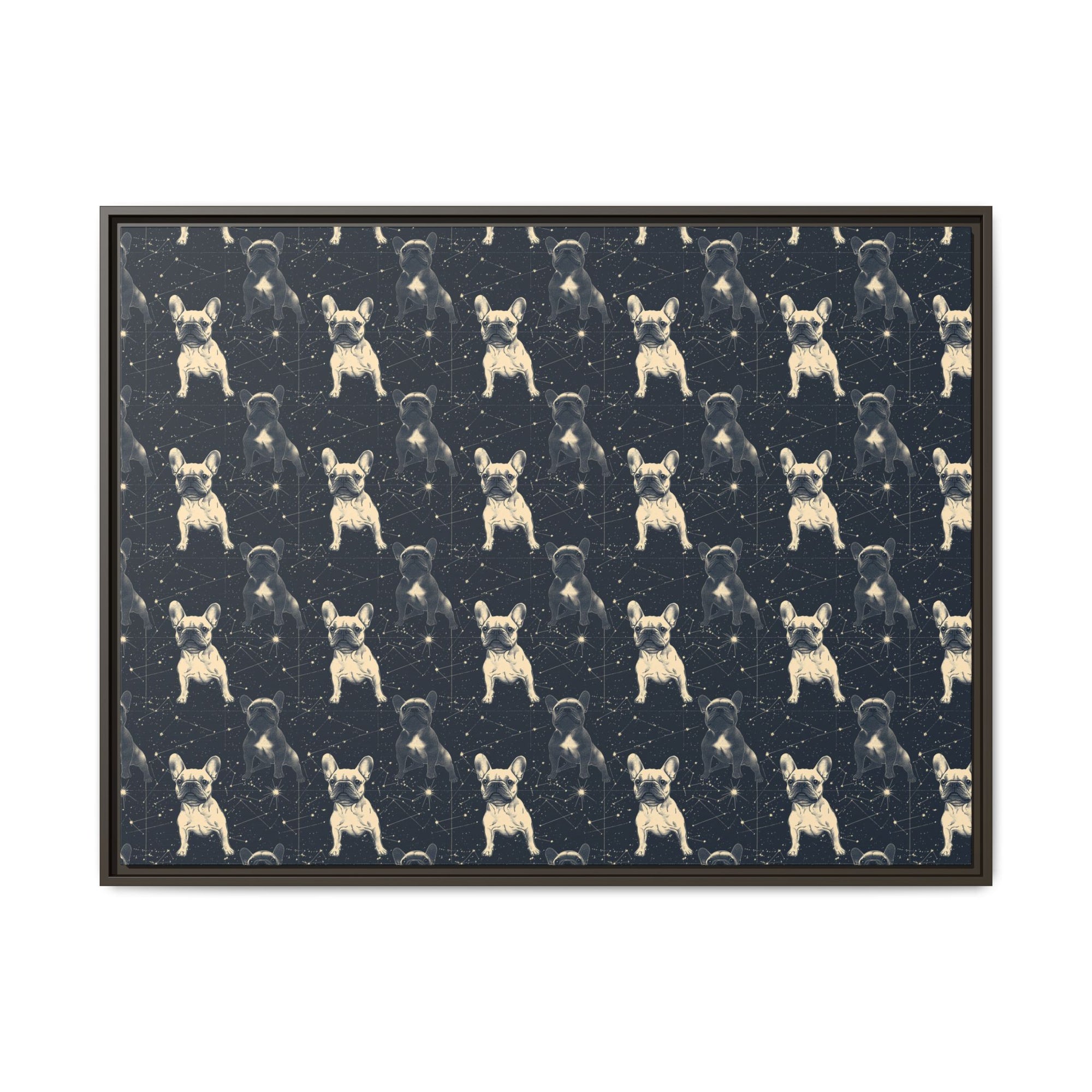 Frenchie Celestial Soar Matte Canvas, Framed