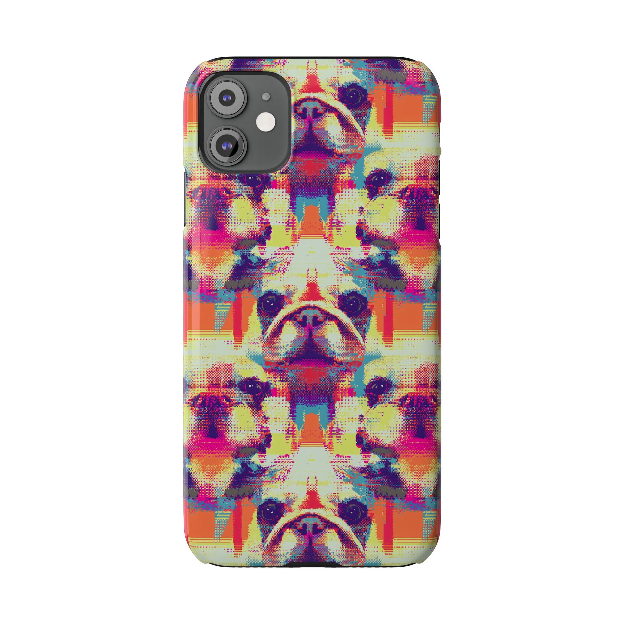 Glitchy Bulldog Blitz Slim Phone Cases