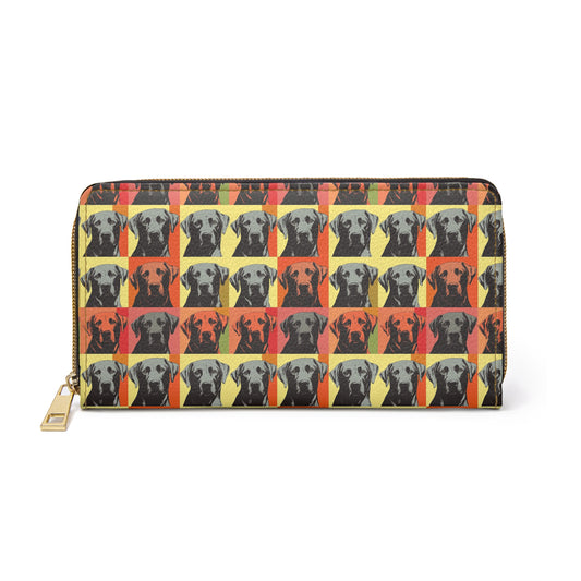 Whimsical Warhol Labrador Zipper Wallet