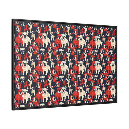 Bulldoggy Bliss Chomper Matte Canvas, Framed