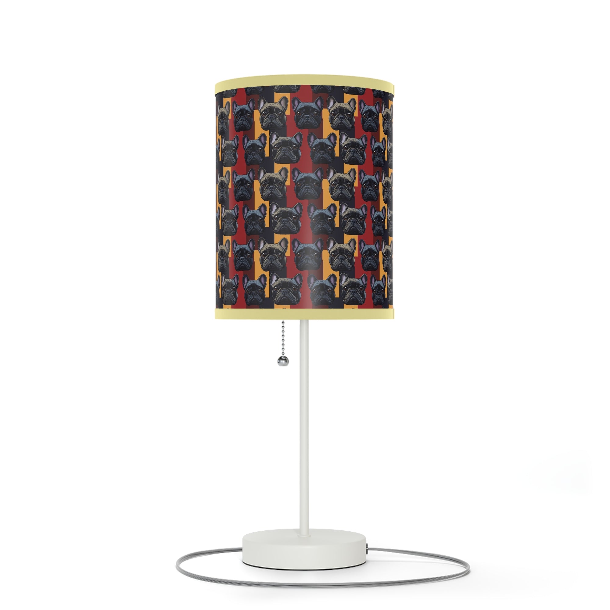 Chic Canine Checkmate - Frenchie Edition Lamp on a Stand