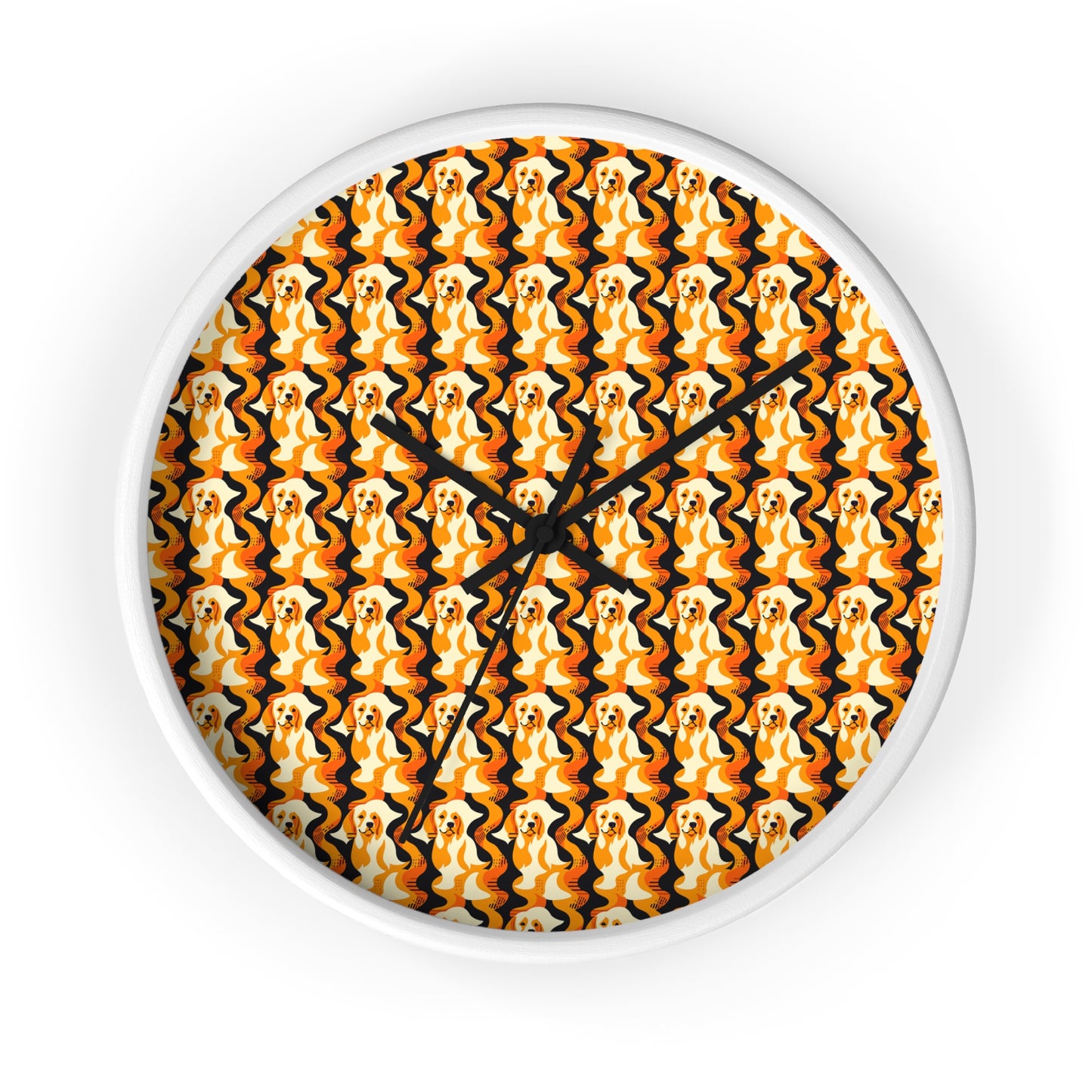 Golden Woof Abstract Glamour Wall Clock