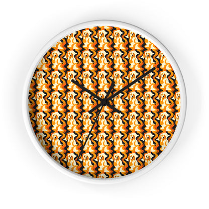 Golden Woof Abstract Glamour Wall Clock