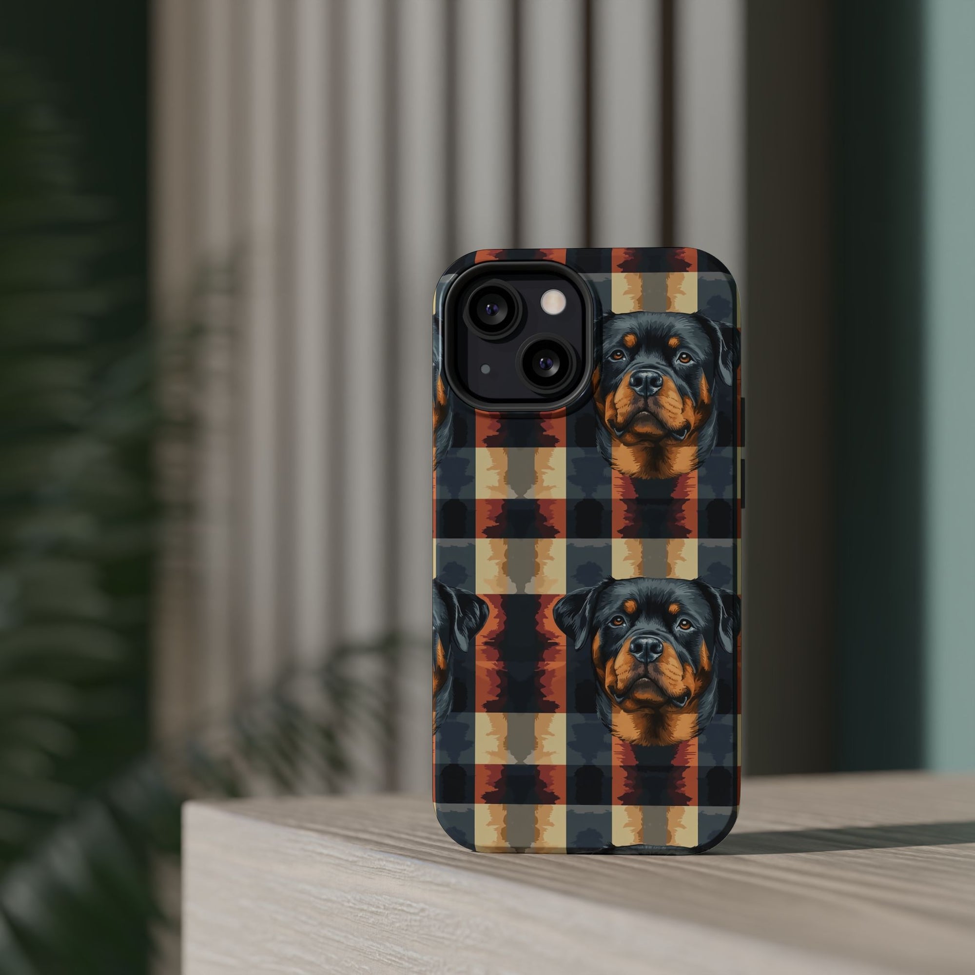 Pawsome Rottweiler Royalty Plaid Magnetic Tough Cases