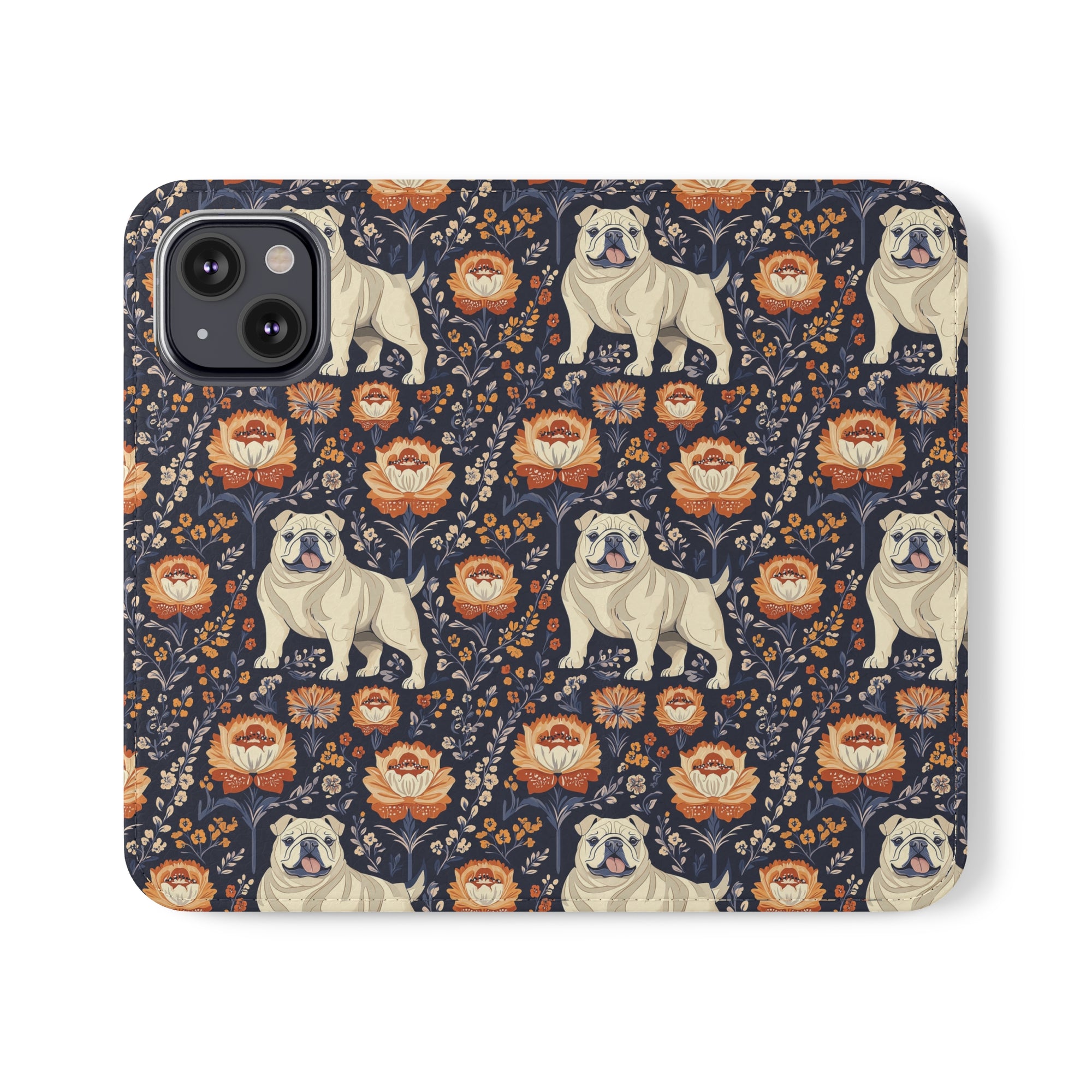 Bulldog Blossom Bonanza Flip Cases