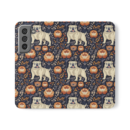 Bulldog Blossom Bonanza Flip Cases