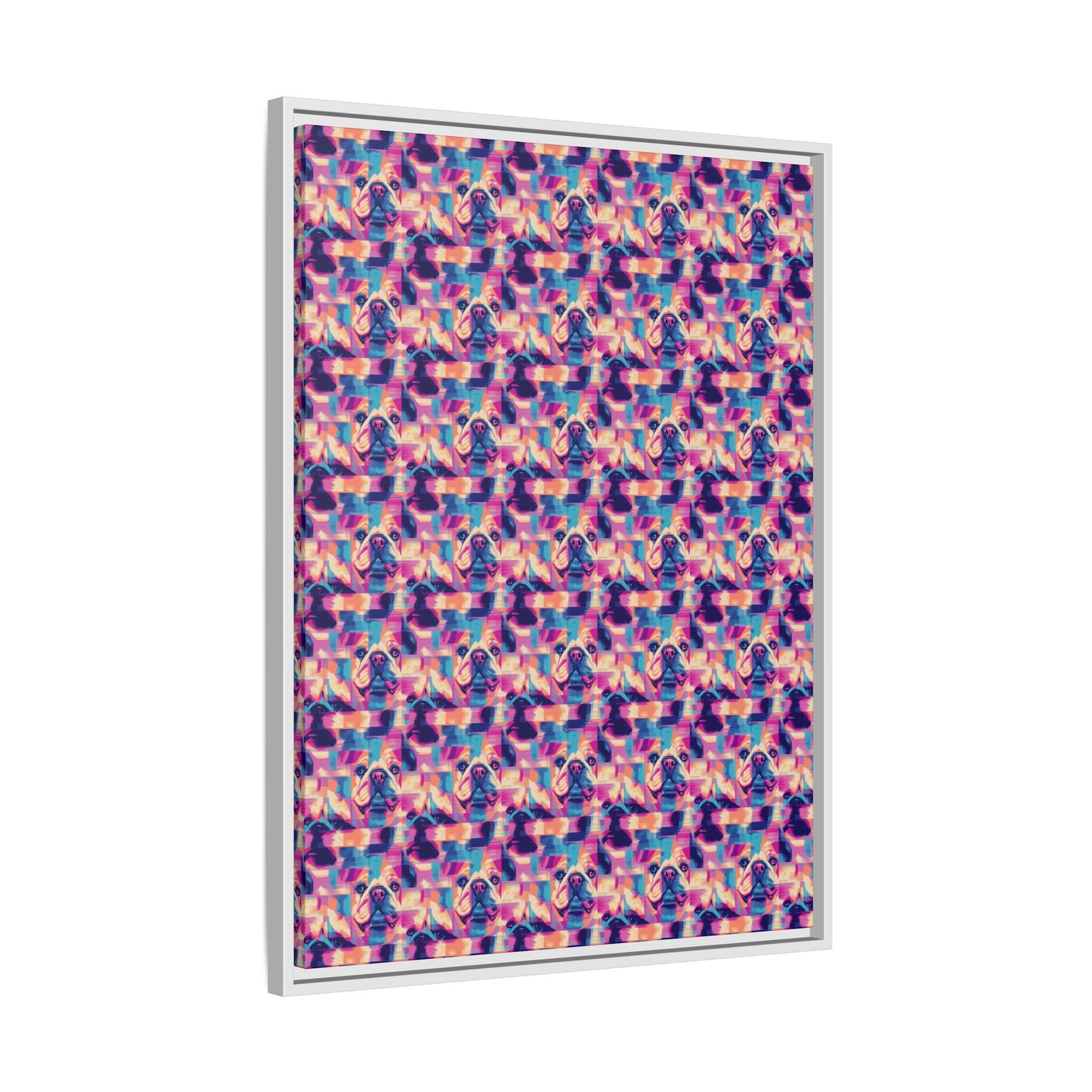 Dazzling Bulldog Chic Matte Canvas, Framed