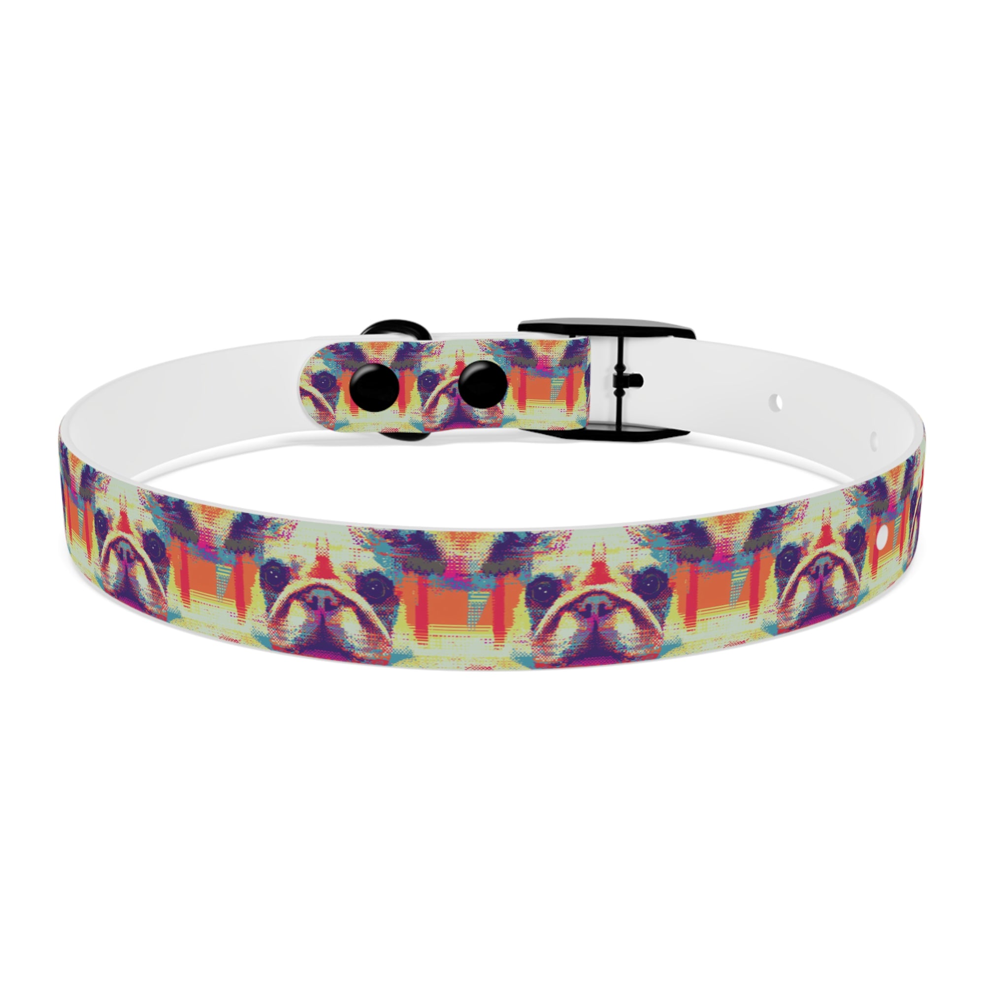 Glitchy Bulldog Blitz Dog Collar