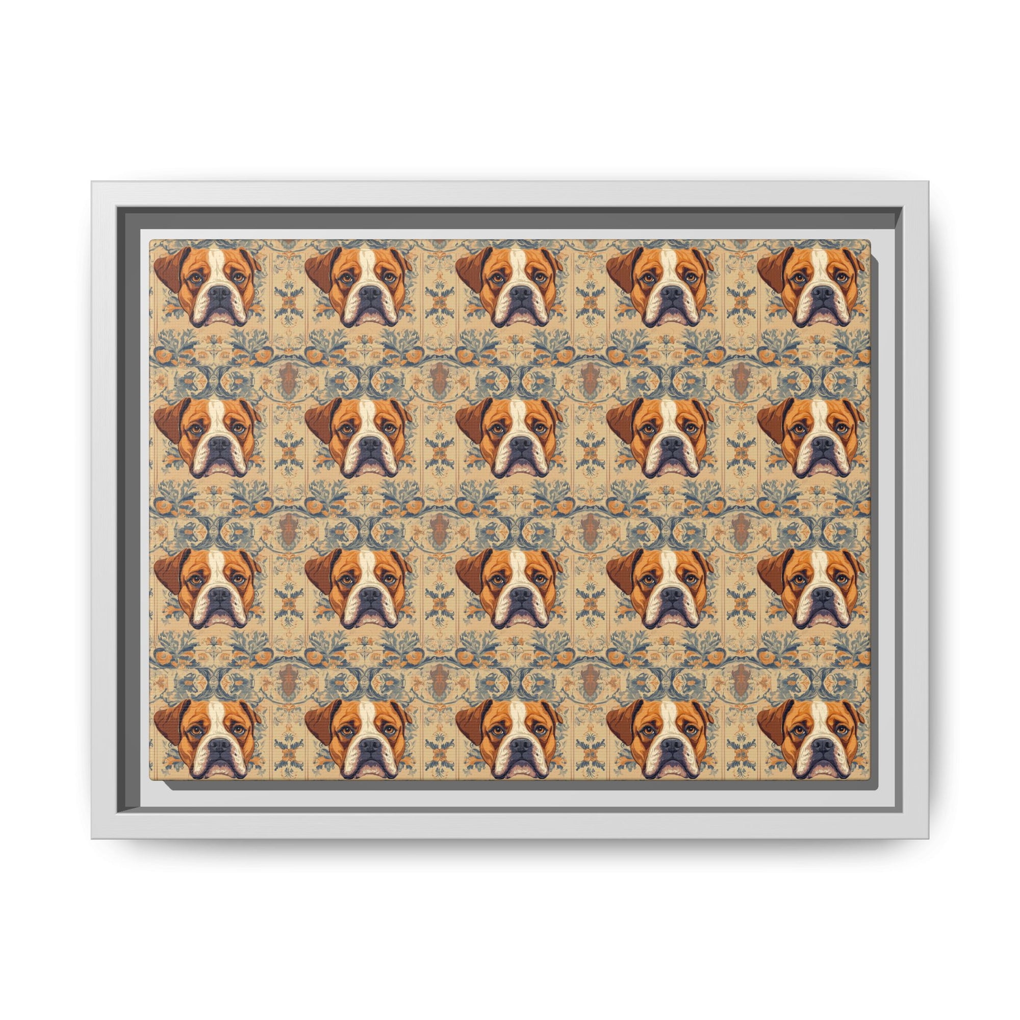 Bowtie Boxer Bliss Matte Canvas, Framed