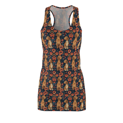 Floral Pawsome Dachsund Delight Women's Racerback Dress