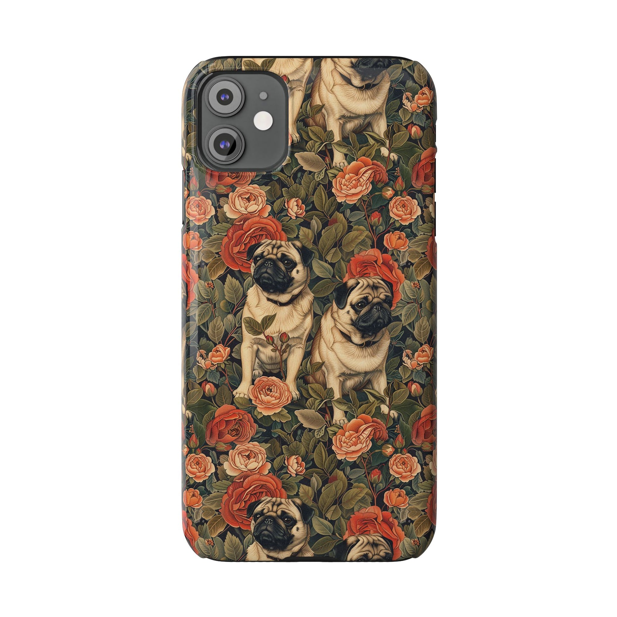 Blooming Pug Paradise Slim Phone Cases