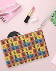 Frenchie Pop Art Pawfection Grid Clutch Bag