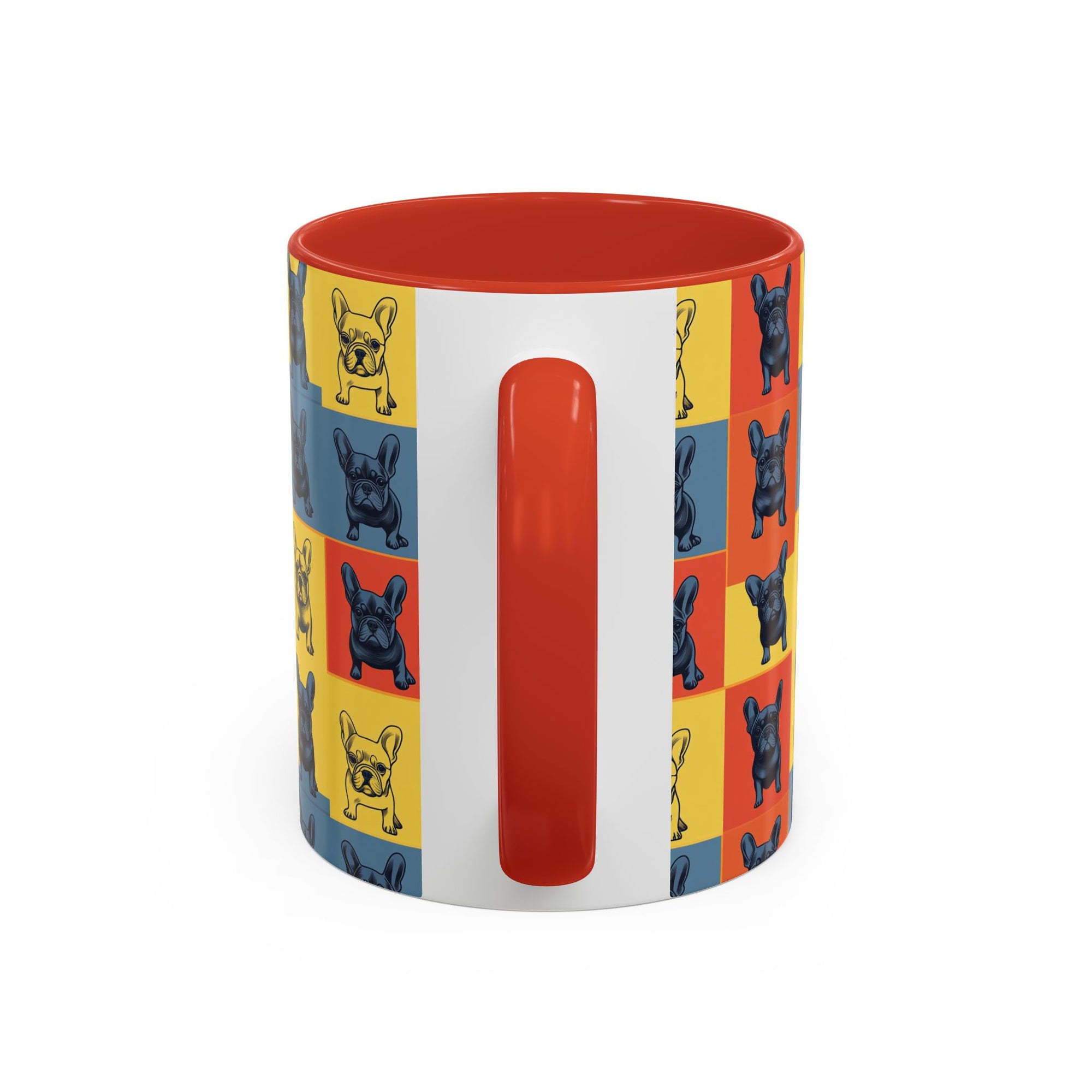 Frenchie Pop Art Pawfection Grid Accent Coffee Mug