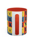 Frenchie Pop Art Pawfection Grid Accent Coffee Mug