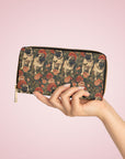 Blooming Pug Paradise Zipper Wallet