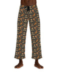 Dazzling Dachsund Blossoms & Foliage Men's Pajama Pants