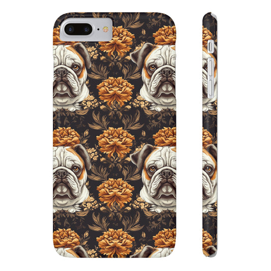 Bloomingly Bulldogistic Bouquet Slim Phone Cases