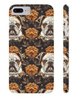 Bloomingly Bulldogistic Bouquet Slim Phone Cases