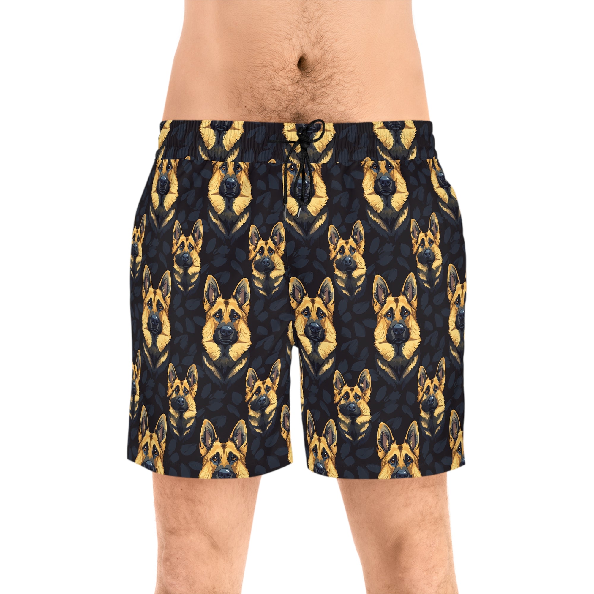 Majestic Hound Couture: German Shepherd LuxeBlend Men&#39;s Mid-Length Swim Shorts