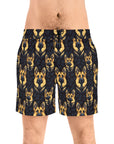 Majestic Hound Couture: German Shepherd LuxeBlend Men's Mid-Length Swim Shorts