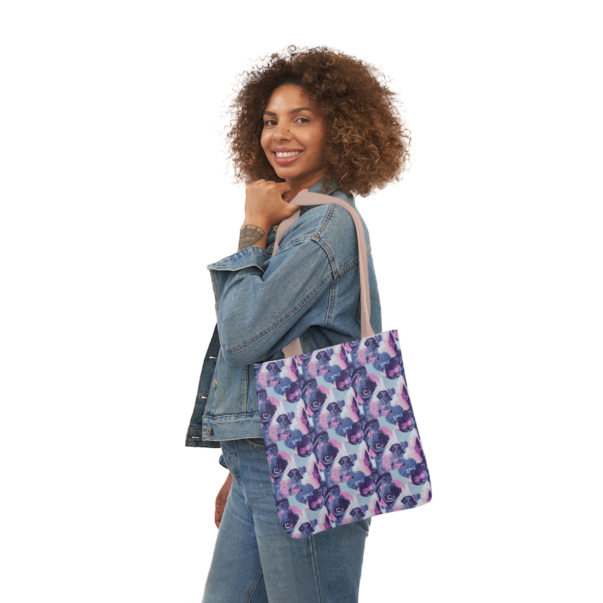 Funky Geometric Boxerista Canvas Tote Bag