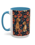 Floral Pawsome Dachsund Delight Accent Coffee Mug