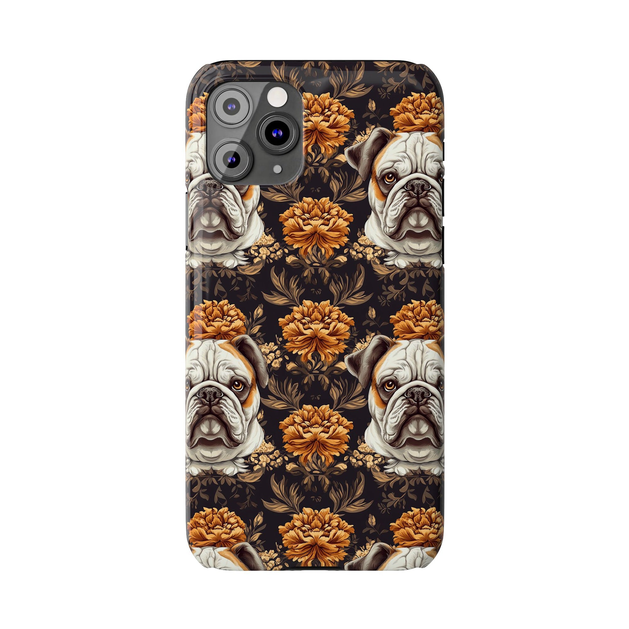 Bloomingly Bulldogistic Bouquet Slim Phone Cases