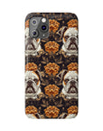 Bloomingly Bulldogistic Bouquet Slim Phone Cases