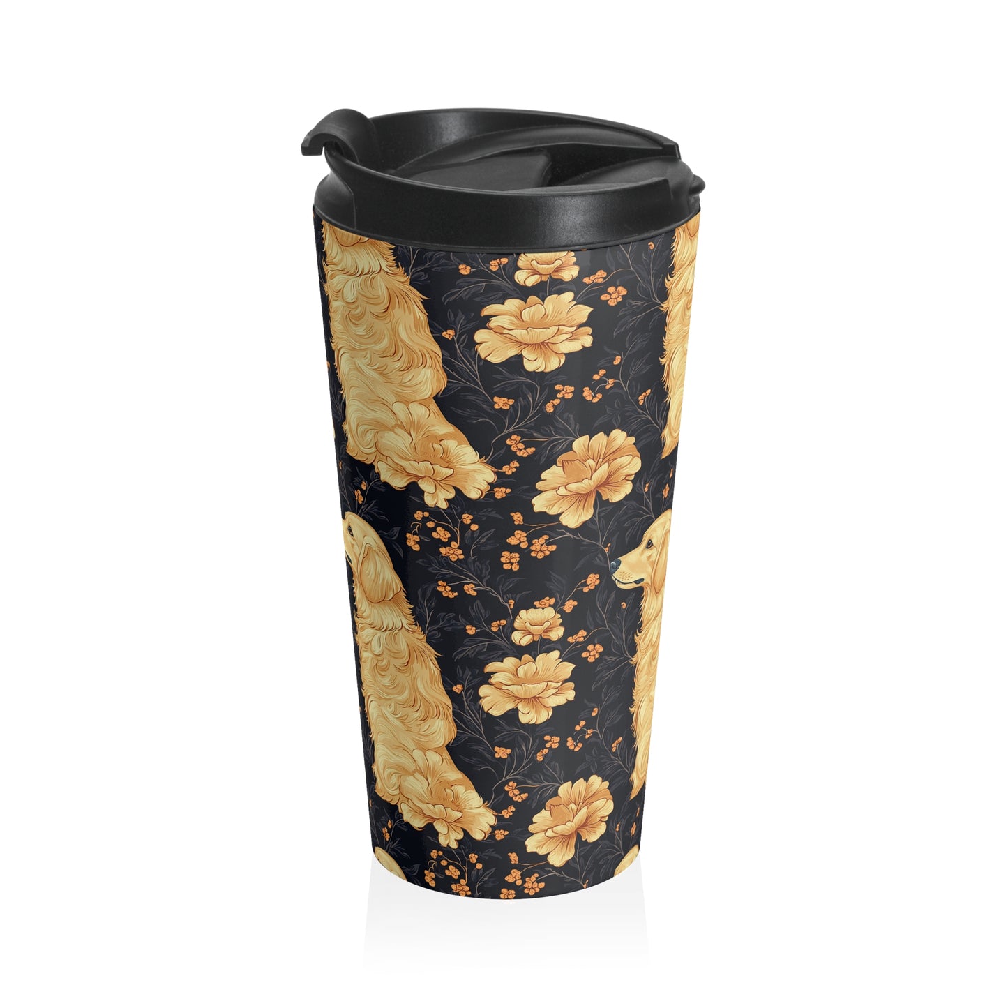 Golden Paws Floral Frenchie Stainless Steel Travel Mug